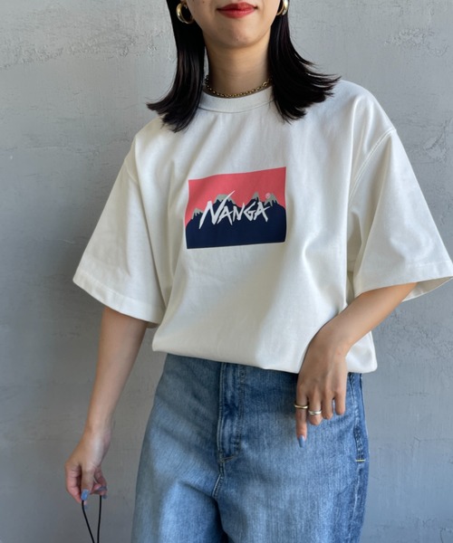 NANGA（ナンガ）の「[NANGA/ナンガ] NANGA×JERRY UKAI ECO HYBRID NANGA LOGO プリントTシャツ（Tシャツ/カットソー・レディース・ホワイト/ブラック・M/L）」の4枚目の写真