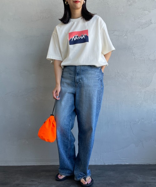 NANGA（ナンガ）の「[NANGA/ナンガ] NANGA×JERRY UKAI ECO HYBRID NANGA LOGO プリントTシャツ（Tシャツ/カットソー・レディース・ホワイト/ブラック・M/L）」の3枚目の写真