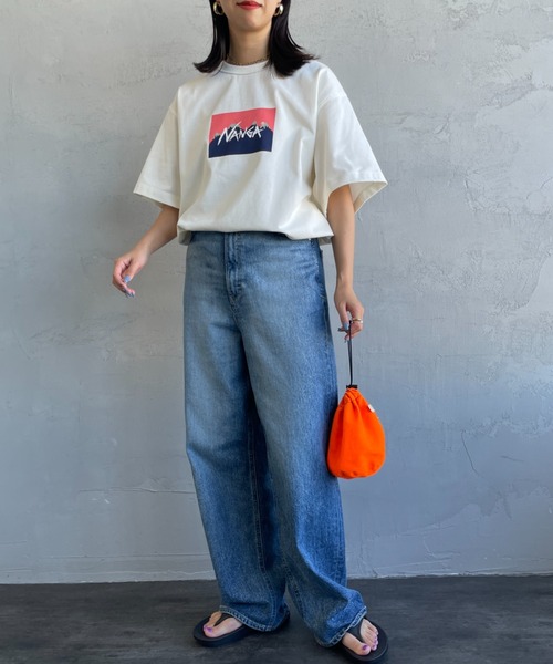 NANGA（ナンガ）の「[NANGA/ナンガ] NANGA×JERRY UKAI ECO HYBRID NANGA LOGO プリントTシャツ（Tシャツ/カットソー・レディース・ホワイト/ブラック・M/L）」の6枚目の写真