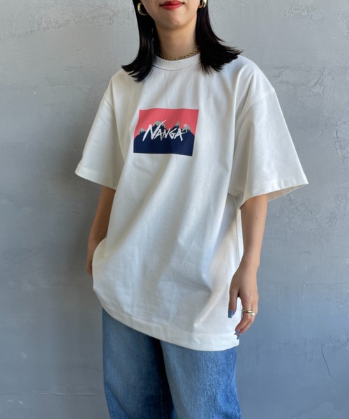 NANGA（ナンガ）の「[NANGA/ナンガ] NANGA×JERRY UKAI ECO HYBRID NANGA LOGO プリントTシャツ（Tシャツ/カットソー・レディース・ホワイト/ブラック・M/L）」の8枚目の写真