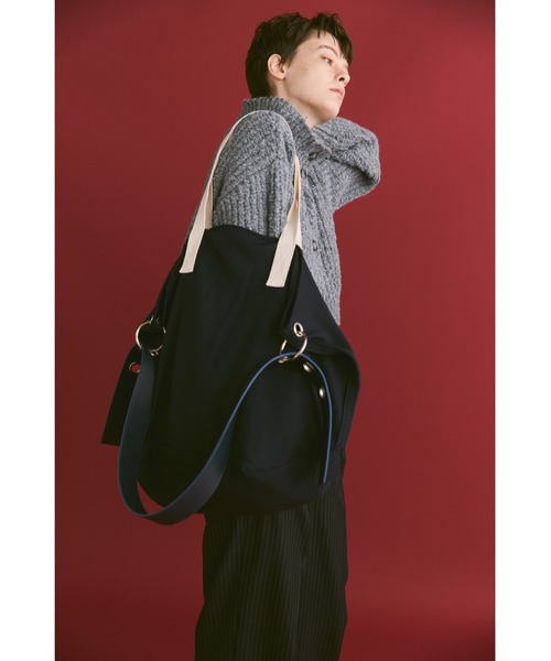 un/neu（アンノイ）の「フェイクレザーコンビスーパーBIGトート / 大容量（トートバッグ・レディース・ブラック/ネイビー/ボルドー・FREE）」の13枚目の写真