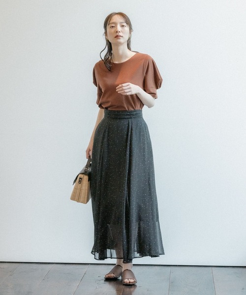 Andemiu（アンデミュウ）の「ソデタックカット134914（Tシャツ/カットソー・レディース・オフホワイト/ブラック/ブラウン/グリーン/ネイビー・FREE）」の8枚目の写真