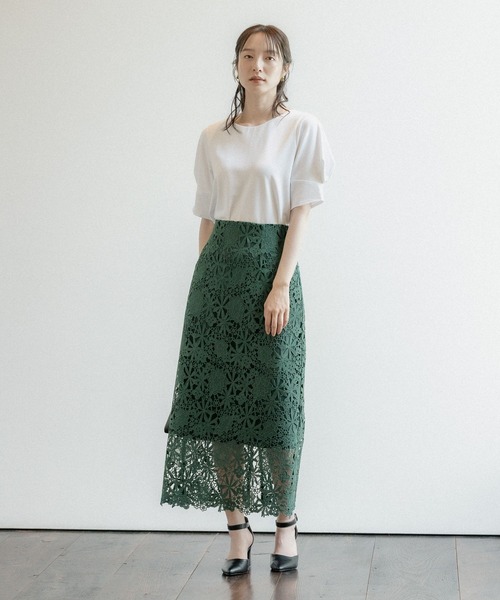 Andemiu（アンデミュウ）の「ソデタックカット134914（Tシャツ/カットソー・レディース・オフホワイト/ブラック/ブラウン/グリーン/ネイビー・FREE）」の14枚目の写真