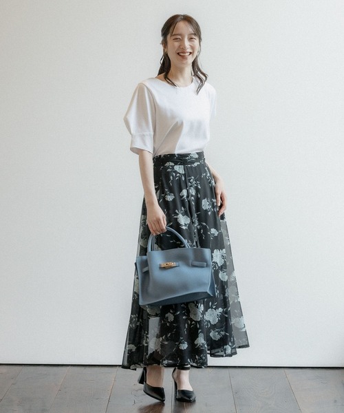 Andemiu（アンデミュウ）の「ソデタックカット134914（Tシャツ/カットソー・レディース・オフホワイト/ブラック/ブラウン/グリーン/ネイビー・FREE）」の16枚目の写真