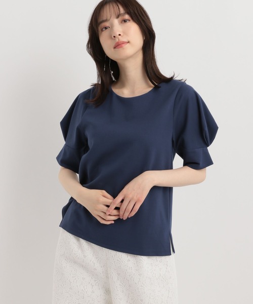 Andemiu（アンデミュウ）の「ソデタックカット134914（Tシャツ/カットソー・レディース・オフホワイト/ブラック/ブラウン/グリーン/ネイビー・FREE）」の17枚目の写真