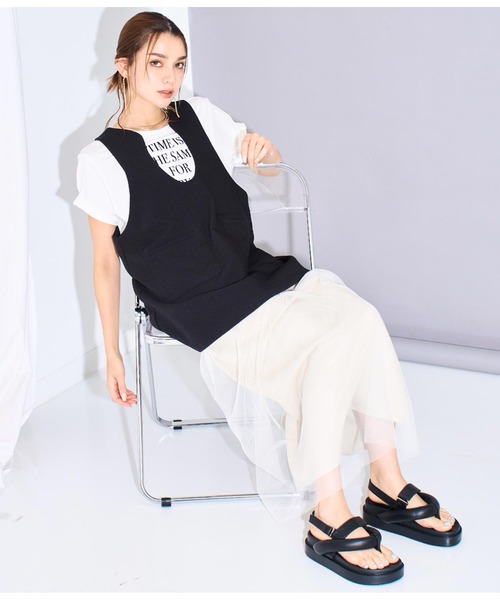 Settimissimo（セッティミッシモ）の「ボリュームトングベルクロサンダル（サンダル・レディース・アイボリー/ブラック・S/M/L）」の20枚目の写真