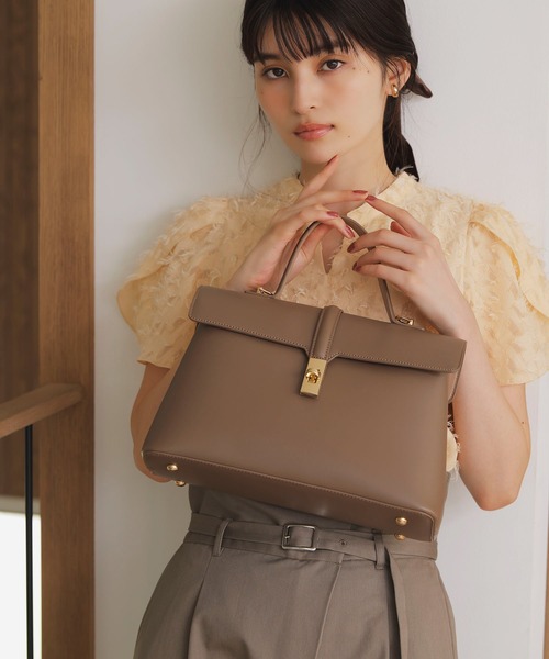帯錦織 袋帯リメイク　シャンパンカラーバネハンドルバッグ 新色追加】ひねり金具ワンハンドルバッグ【2WAY】（ハンドバッグ