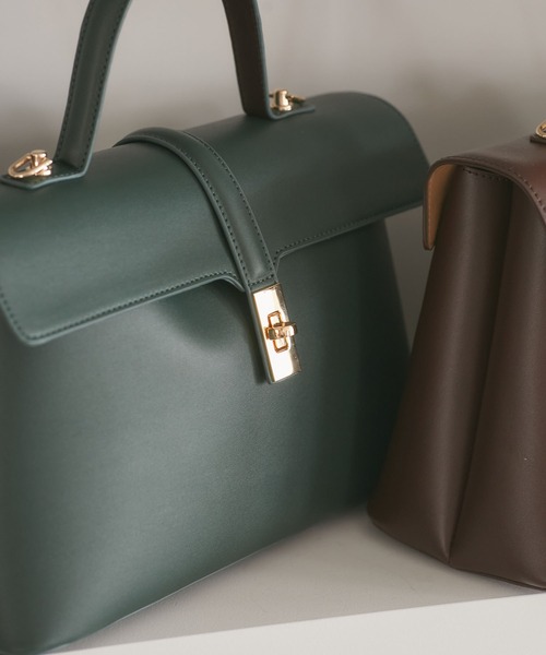 VIS(ビス)の「ひねり金具ワンハンドルバッグ/2WAY,軽量(ハンドバッグ・レディース・ブラック系その他/ダークブラウン/モスグリーン/グレー系その他/ベージュ/ベージュ系その他2・FREE)」の8枚目の写真