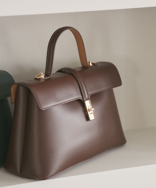 VIS(ビス)の「ひねり金具ワンハンドルバッグ/2WAY,軽量(ハンドバッグ・レディース・ブラック系その他/ダークブラウン/モスグリーン/グレー系その他/ベージュ/ベージュ系その他2・FREE)」の11枚目の写真