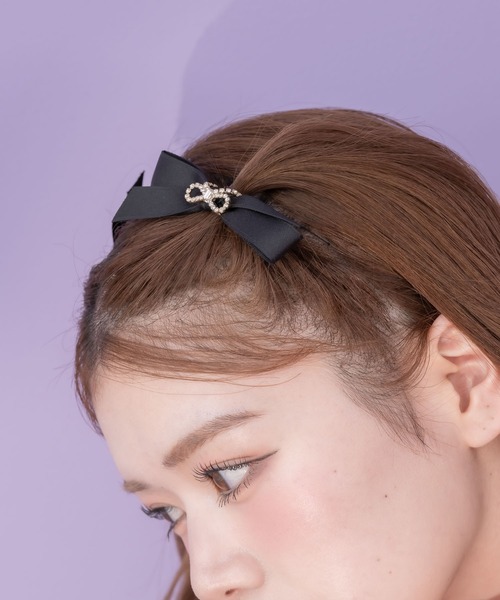 ダブルリボンクリップセット（バレッタ/ヘアクリップ）｜couture