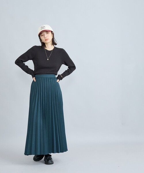 coen(コーエン)の「【WEB限定】ウールライクプリーツスカート(スカート・レディース・ブラック/ダークグレー/ダークグリーン・L/M)」の15枚目の写真