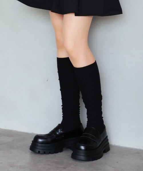 VIVIAN（ヴィヴィアン）の「厚底トラックソールローファー（ローファー・レディース・ブラック/シルバー・S/M/L/LL）」の18枚目の写真