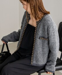 NOLLEY’S | ＜飯豊まりえさん着用＞チェーンブレードフワフワジャケット 24AW(カーディガン/ボレロ)