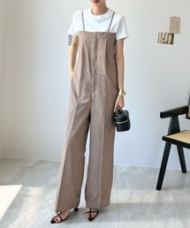 Futier land | 【低身長向け商品】リネンライクベアトップサロペット(サロペット/オーバーオール)