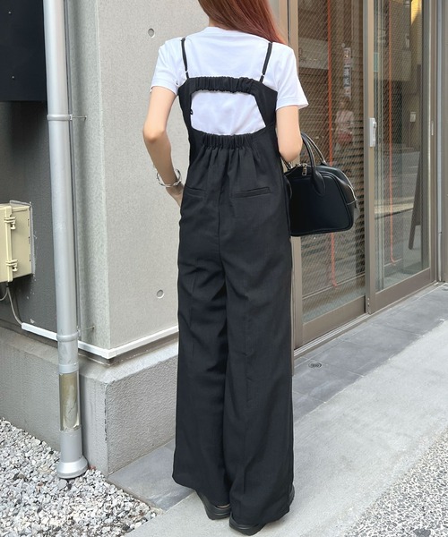 Futier land（フューティアランド）の「【低身長向け商品】リネンライクベアトップサロペット（サロペット/オーバーオール・レディース・アイボリー/ブラック/グレイッシュベージュ・FREE）」の15枚目の写真