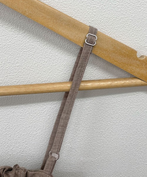 Futier land（フューティアランド）の「【低身長向け商品】リネンライクベアトップサロペット（サロペット/オーバーオール・レディース・アイボリー/ブラック/グレイッシュベージュ・FREE）」の11枚目の写真