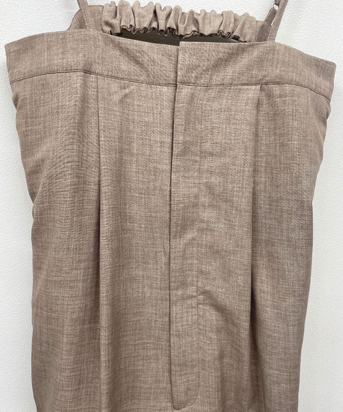 Futier land（フューティアランド）の「【低身長向け商品】リネンライクベアトップサロペット（サロペット/オーバーオール・レディース・アイボリー/ブラック/グレイッシュベージュ・FREE）」の12枚目の写真
