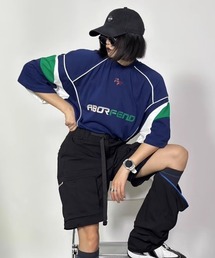 Street Uniform-Like Cut and Sew Top