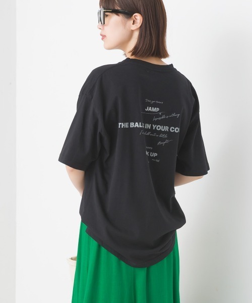 OMNES(オムネス)の「ユニセックス バイオポリウォッシュプリント半袖Tシャツ(Tシャツ/カットソー・レディース・ブラック系その他/グレー/ピンク系その他/ブラック/グレー系その他/ホワイト/ホワイト系その他/ピンク/ブルー系その他/ネイビー・XX-LARGE/MEDIUM/LARGE/X-LARGE)」の4枚目の写真