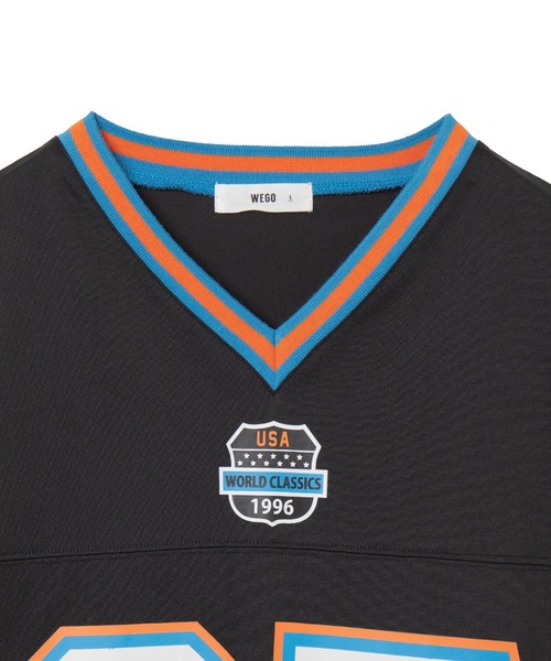 WEGO（ウィゴー）の「WEGO/ナンバリングホッケーTシャツ（Tシャツ/カットソー・メンズ・ブラック/グレー・MEDIUM/LARGE）」の7枚目の写真