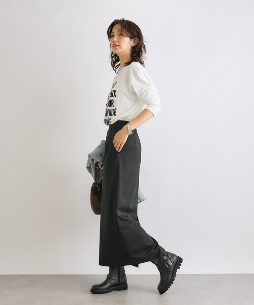 RIVE DROITE（リヴドロワ）の「【コーデのポイントに】CHOCOLATロンTee（Tシャツ/カットソー・レディース・ホワイト/ブラック/ブラウン・FREE）」の6枚目の写真