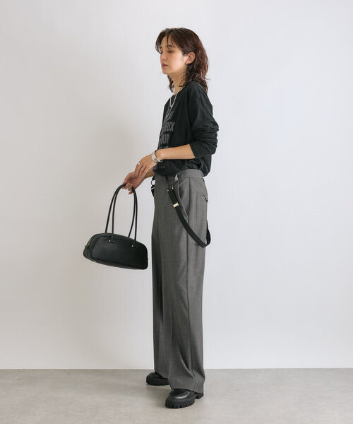 RIVE DROITE（リヴドロワ）の「【コーデのポイントに】CHOCOLATロンTee（Tシャツ/カットソー・レディース・ホワイト/ブラック/ブラウン・FREE）」の14枚目の写真