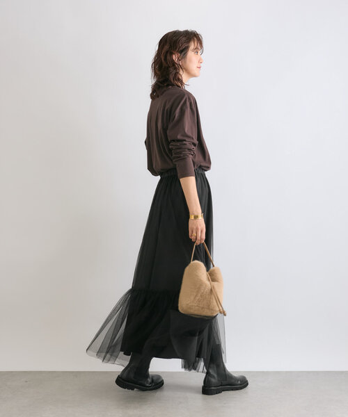 RIVE DROITE（リヴドロワ）の「【コーデのポイントに】CHOCOLATロンTee（Tシャツ/カットソー・レディース・ホワイト/ブラック/ブラウン・FREE）」の22枚目の写真