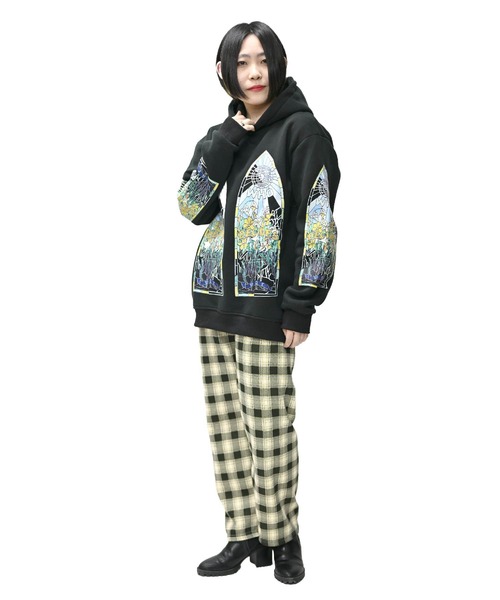 MARAI(マーライ)の「チェック柄裏ボアストレートパンツ(その他パンツ・レディース・ブルー/ブラック×ベージュ/ブラック×ホワイト/グリーン/ベージュ/ブラック・FREE)」の14枚目の写真