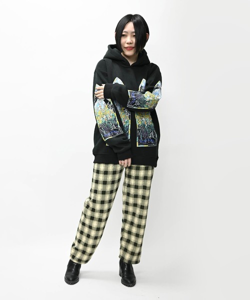 MARAI(マーライ)の「チェック柄裏ボアストレートパンツ(その他パンツ・レディース・ブルー/ブラック×ベージュ/ブラック×ホワイト/グリーン/ベージュ/ブラック・FREE)」の15枚目の写真