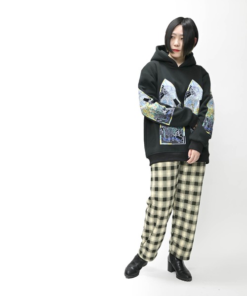 MARAI(マーライ)の「チェック柄裏ボアストレートパンツ(その他パンツ・レディース・ブルー/ブラック×ベージュ/ブラック×ホワイト/グリーン/ベージュ/ブラック・FREE)」の16枚目の写真
