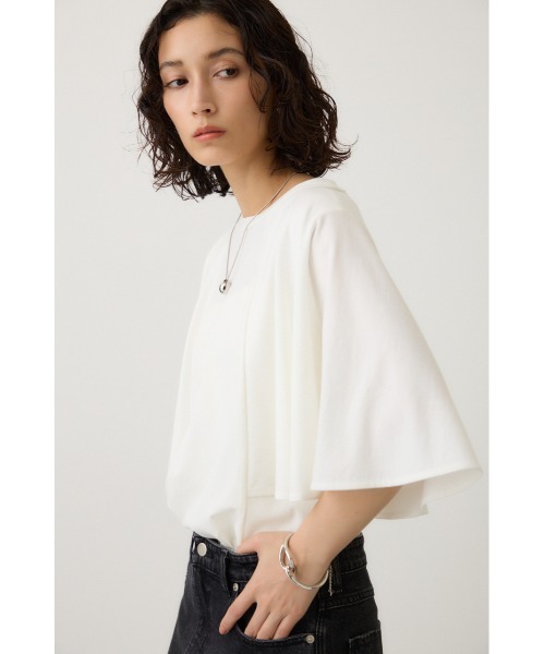 crie conforto（クリーコンフォルト）の「ケープライクプルオーバー（Tシャツ/カットソー・レディース・ネイビー/モカ/オフホワイト・FREE）」の4枚目の写真