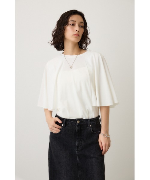 crie conforto（クリーコンフォルト）の「ケープライクプルオーバー（Tシャツ/カットソー・レディース・ネイビー/モカ/オフホワイト・FREE）」の5枚目の写真