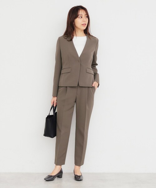 index(インデックス)の「◆ストレッチテーパードパンツ/セットアップ対応 【洗濯機洗い可/防シワ/イージーアイロン】(その他パンツ・レディース・ナチュラル/ブラウン系その他/ブラック・36/34/42/40/38)」の11枚目の写真