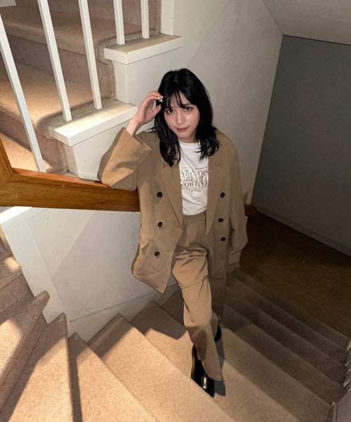 AS KNOW AS plus（アズノゥアズプラス）の「◇ダブルボタンテーラードジャケット　セットアップ可能（テーラードジャケット・レディース・ベージュ/ブラック/グレー・FREE）」の19枚目の写真