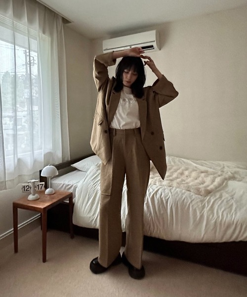 AS KNOW AS plus（アズノゥアズプラス）の「◇ダブルボタンテーラードジャケット　セットアップ可能（テーラードジャケット・レディース・ベージュ/ブラック/グレー・FREE）」の16枚目の写真