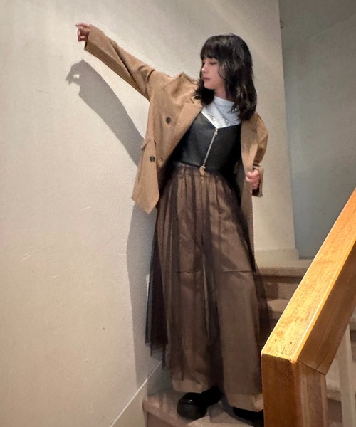 AS KNOW AS plus（アズノゥアズプラス）の「◇ダブルボタンテーラードジャケット　セットアップ可能（テーラードジャケット・レディース・ベージュ/ブラック/グレー・FREE）」の6枚目の写真