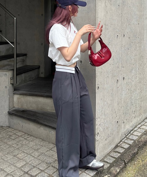RiLi(リリ)の「ラインワイドパンツ【RL】(スラックス・レディース・ブラック/グレー・S/M)」の21枚目の写真