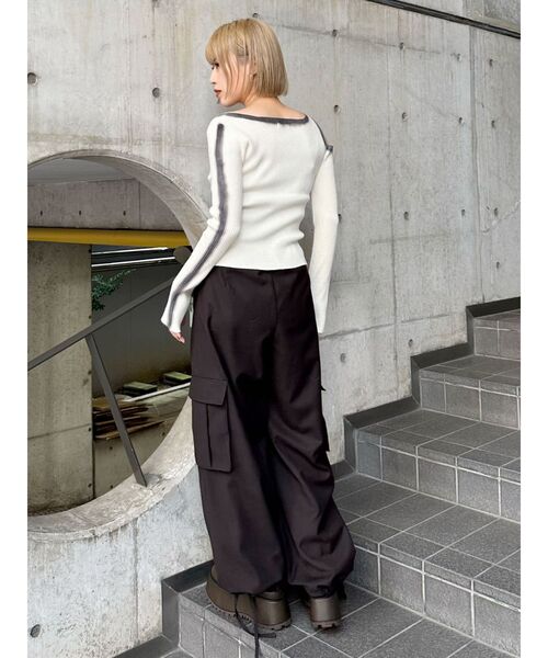 MURUA(ムルーア)の「カットアウトスプレーニット(ニット/セーター・レディース・グレー/モカ/ブルー/アイボリー・FREE)」の19枚目の写真