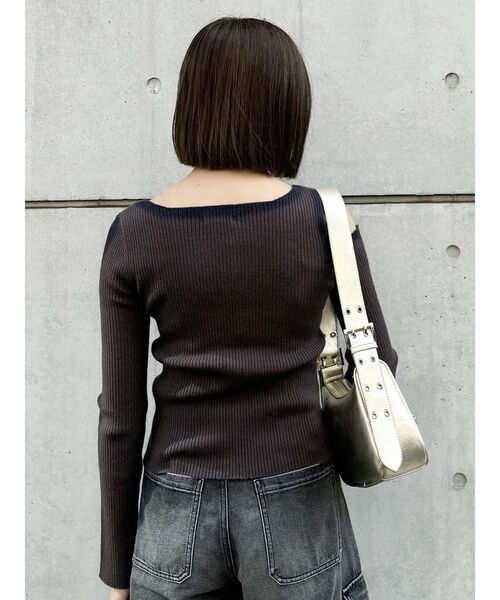 MURUA(ムルーア)の「カットアウトスプレーニット(ニット/セーター・レディース・グレー/モカ/ブルー/アイボリー・FREE)」の22枚目の写真