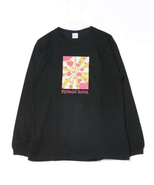 B.I.D.(ビーアイディー)の「《Spread Love》オリジナルプリント L/S T(Tシャツ/カットソー・レディース・ホワイト/ブラック・MEDIUM/LARGE)」の1枚目の写真