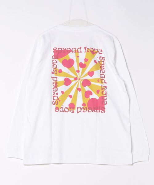 B.I.D.(ビーアイディー)の「《Spread Love》オリジナルプリント L/S T(Tシャツ/カットソー・レディース・ホワイト/ブラック・MEDIUM/LARGE)」の3枚目の写真
