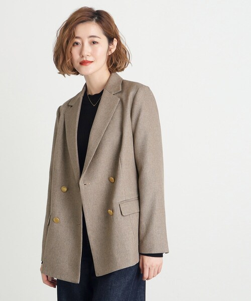grove（グローブ）の「◆【雑誌掲載】ツイーディダブルブレストジャケット（テーラードジャケット・レディース・ブラウン系/ベージュ・03/02/01/04/05）」の8枚目の写真