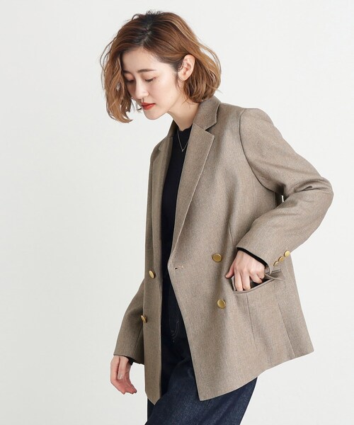 grove（グローブ）の「◆【雑誌掲載】ツイーディダブルブレストジャケット（テーラードジャケット・レディース・ブラウン系/ベージュ・03/02/01/04/05）」の9枚目の写真