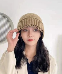 Teem Store（チームストア）の「配色ステッチ リブ ニット帽　バケットハット（ニットキャップ/ビーニー）」