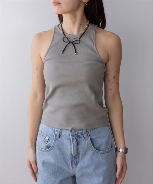 SUWDEE(スーディー)の「american sleeve tank(タンクトップ・レディース・ホワイト/ブラック/グリーン・FREE)」の6枚目の写真