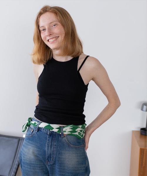 SUWDEE(スーディー)の「american sleeve tank(タンクトップ・レディース・ホワイト/ブラック/グリーン・FREE)」の5枚目の写真