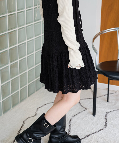 Kastane（カスタネ）の「格子フェザーチュニック（チュニック・レディース・アイボリー/ブラック・FREE）」の11枚目の写真