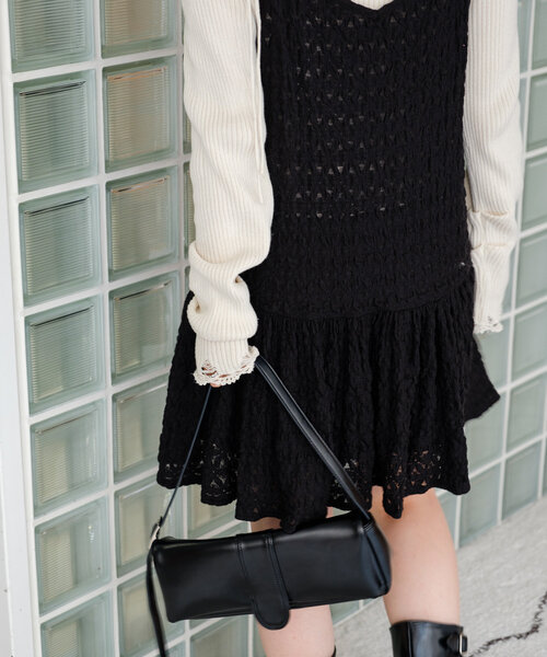 Kastane（カスタネ）の「格子フェザーチュニック（チュニック・レディース・アイボリー/ブラック・FREE）」の12枚目の写真