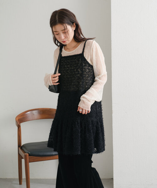 Kastane（カスタネ）の「格子フェザーチュニック（チュニック・レディース・アイボリー/ブラック・FREE）」の20枚目の写真