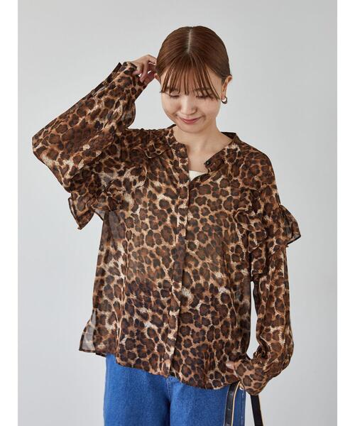 Lugnoncure(ルノンキュール)の「アソート柄フリルブラウス(シャツ/ブラウス・レディース・オフホワイト/ネイビー/ベージュ・F)」の7枚目の写真